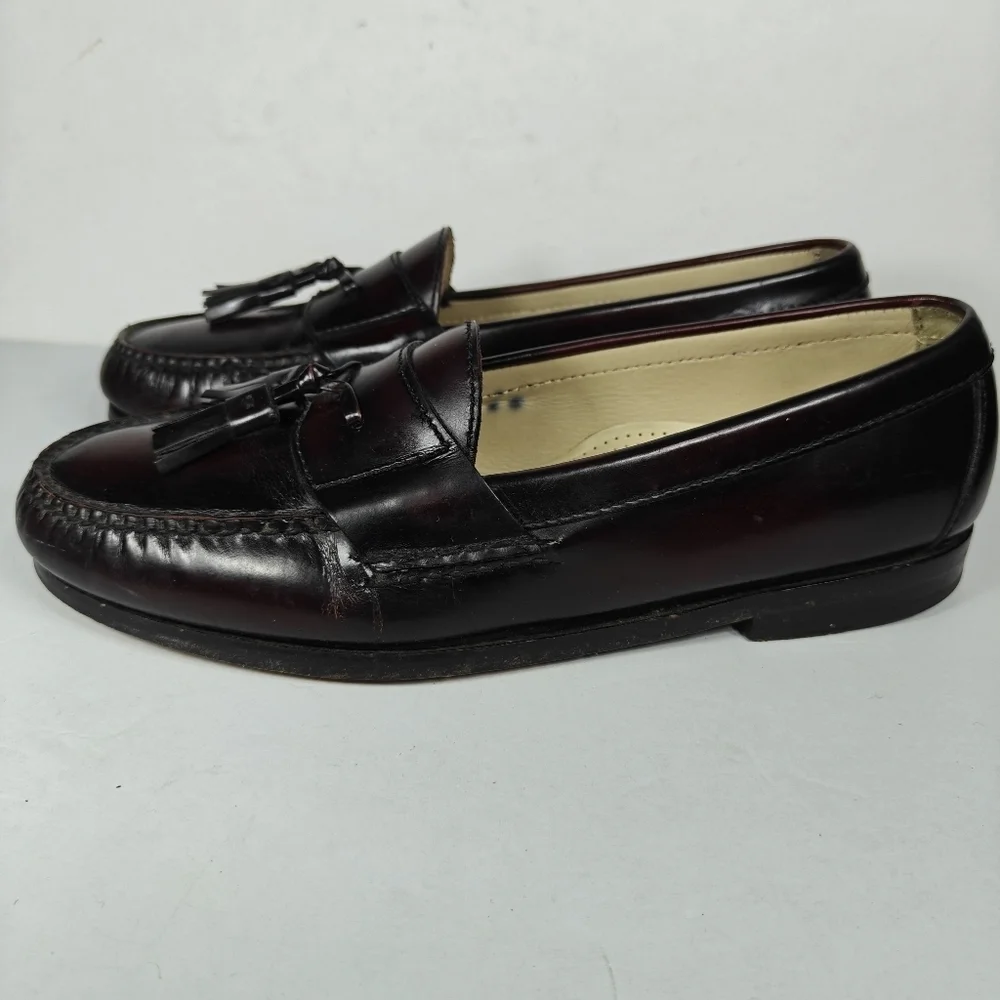 Cole Haan Men's Tassel Cordovan Burgundy Leather Loafers Pinch  03507 Size 8.5 D